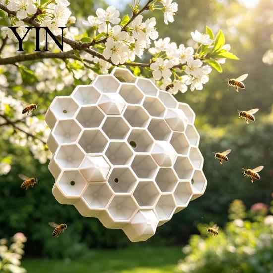 Fake Wasp Nest for Garden 3D Printed Realistic Red Hornet Decoy Nest, Weatherproof Physical Deterrent, Trap Chemical-Free Hanging Outdoor Eaves Trees