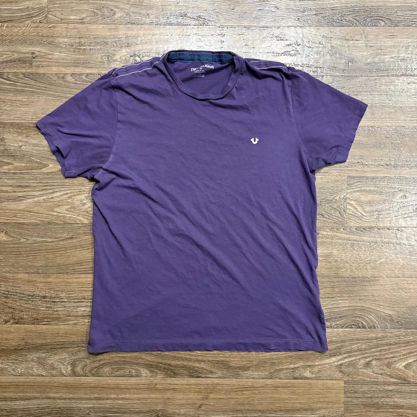 

Y2K / Vintage True Religion Streetwear Designer Purple Pima Cotton T Shirt Large M
