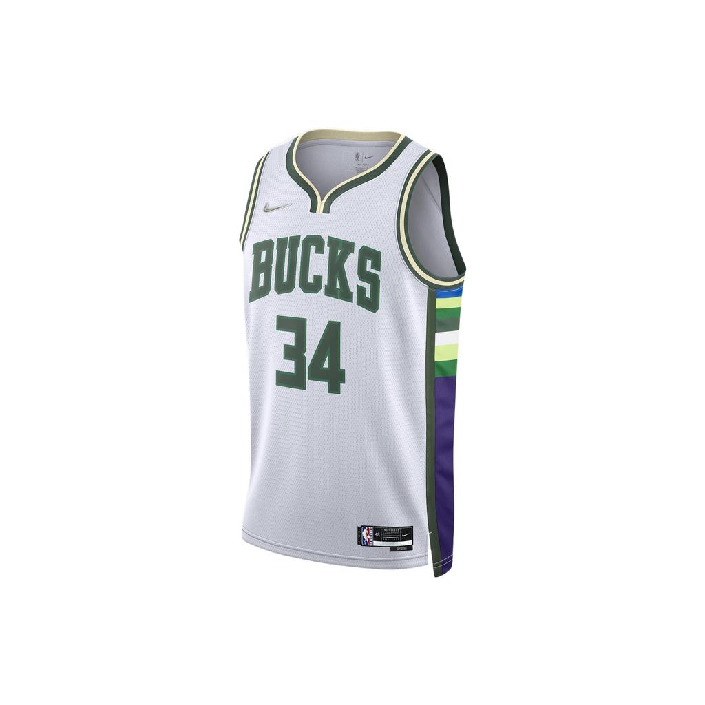 New Nike Nba Milwaukee Bucks City Edition Giannis Antetokounmpo 34 Dri FIT Swingman Jersey DB4035-100