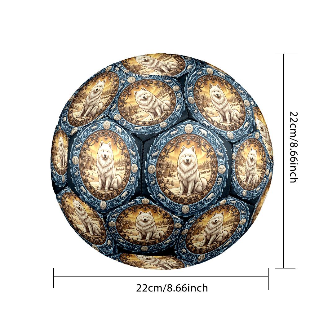 Winter Wildlife Emblem Round Football Size 5 Adult Ball Suitable for Training Matches and Outdoor Team.