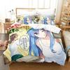 Anime KonoSuba Beding Set 3D Printed Suitable for Bedrom Soft with Soft Fabric Duvet Cover Set With Pilowcases Children Kids Home Textile