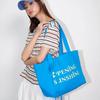 Heart Pocket Big Eco Bag Blue