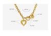 Marka 18k Gold Heart Necklace: French Style, Hollow Design, OT Clasp, Women's Titanium Steel Clavicle Chain (P1045)