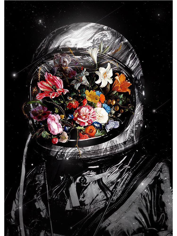 

Абстрактная красочная астронавт космический цветок плакат холст картина скандинавская настенная художественная картина для современной гостиной домашний декор Cuadro 21x30cm No Frame