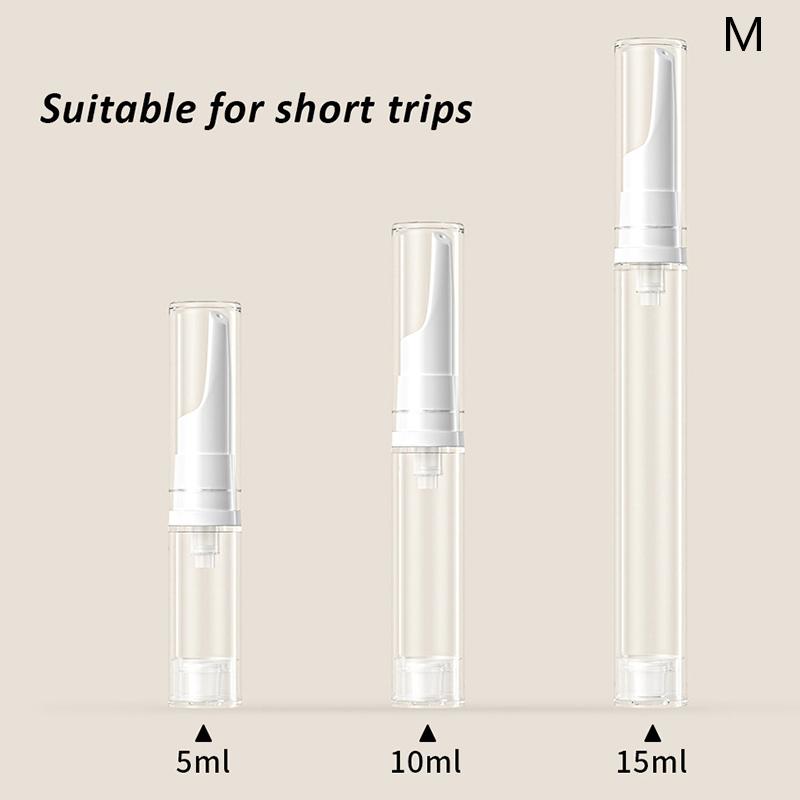 5/10/15Ml Clear Airless Vacuum Pump Bottle Cosmetic Eye Cream Travel Size Dispenser Refillable Containers Shampoo Toiletries