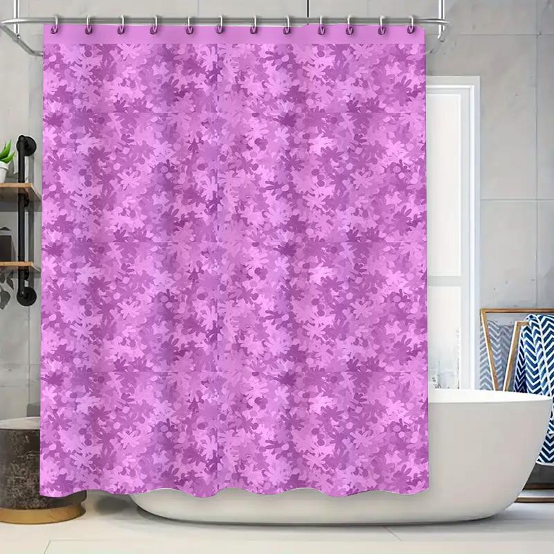 

Purple Camouflage Shower Curtain 3D Printed Waterproof Fabric Bathroom Decor With Hook Ring Set For Home Decoration Size: L72 X W60H190(CM)-1 Pcs