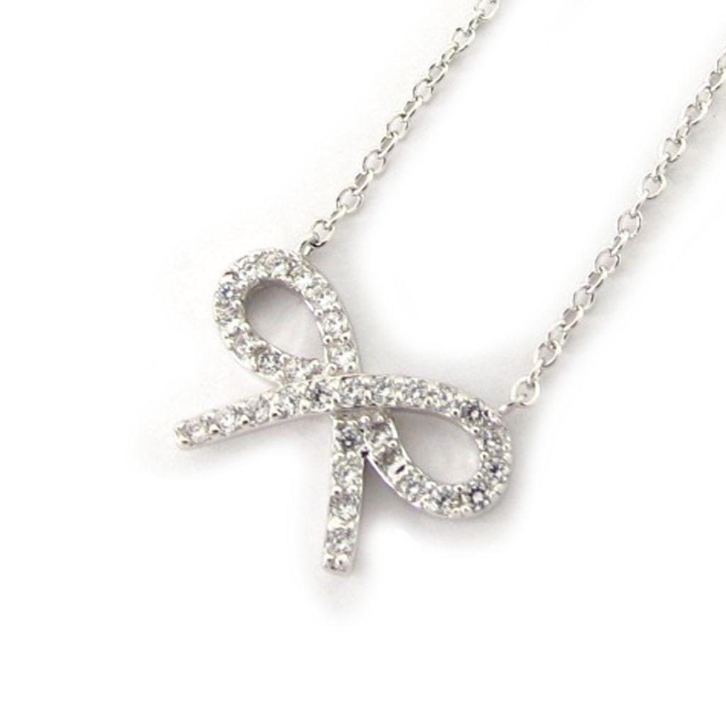 Les Trésors De Lily [K6647] - Silver Necklace 'Romantic Knot' Silver White (rhodium-plated) - 16x10 Mm