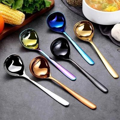 1 Pcs Edelstahl langstieligen Löffel Familie Suppe Löffel Edelstahl Küche Kochen Löffel