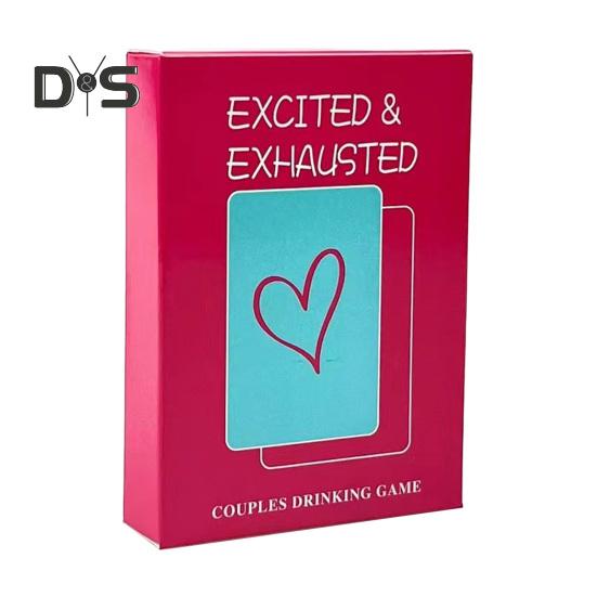 Excited Exhausted Game of Poker Romantic Date Night Ideas Couples Drinking Game 2 Players Adult Party Card Game for Couples