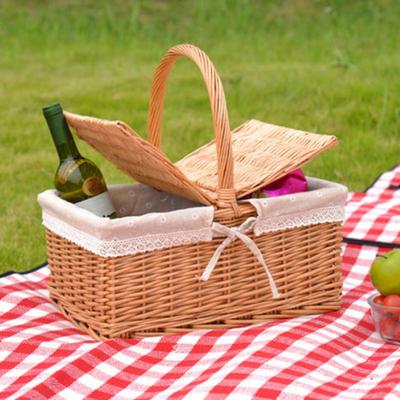 Lace Decor Large Capacity Wicker Woven Basket Fruit Egg Food Basket