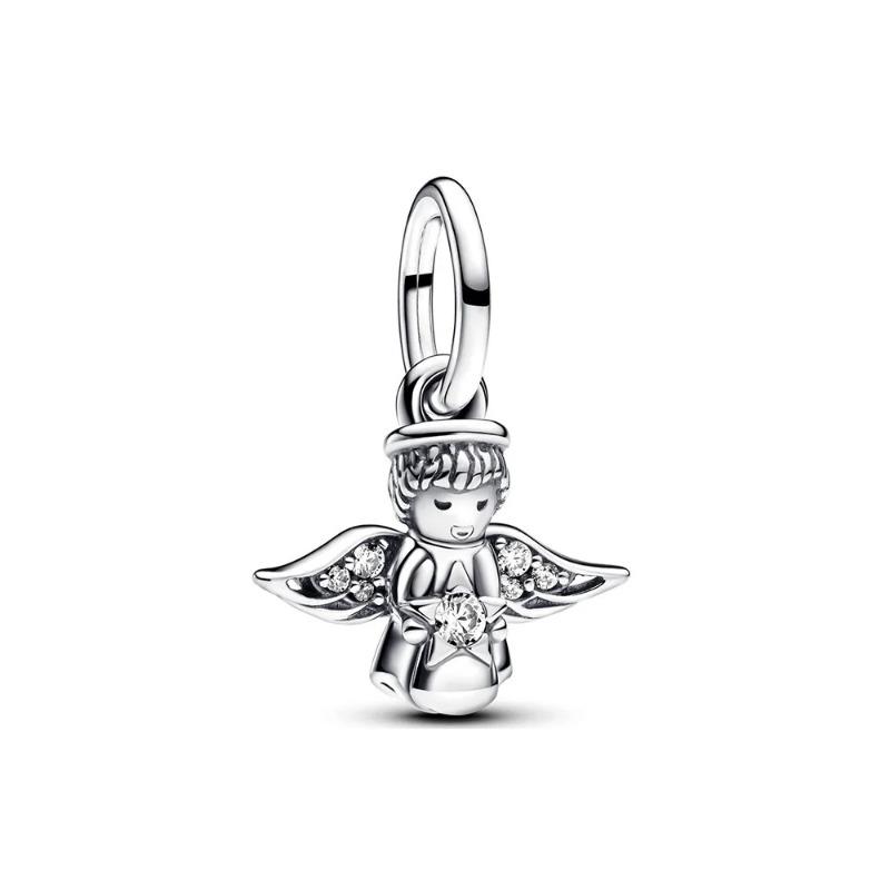 Ciondolo Fascino Argento 925 Fai da Te Torre Porta Castello Nave Angelo per Donne Gioielli Collana Bracciale Boutique
