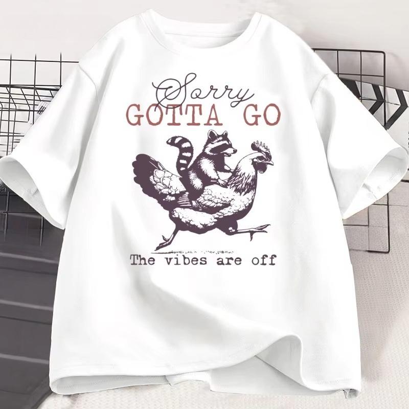 Funny Raccoon Chicken T Shirt Animals Lover Tshirt Casual Cotton Short Sleeve Tshirts Round Neck Unisexs Clothes Loose Clothing