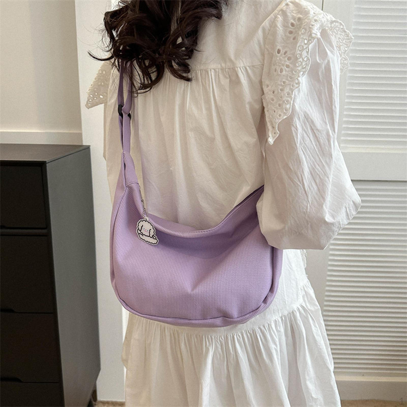 

Сумка через плечо для женщин, повседневная сумка через плечо из ткани Оксфорд, пляжная женская сумка большой емкости через плечо фиолетовый