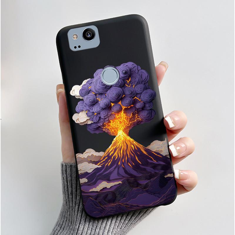 Cute Case For Google Pixel 2 / Pixel 2XL Printing Shell Pixel 1 XL Pixel1 Protective Cover Soft Silicone Cartoon Black Casing