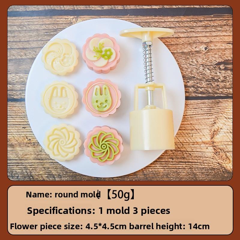 New Mid-Autumn Festival Mooncake Mold, Three-dimensional Cherry Blossom Hand-pressed Home Ice Skin Baking Mold