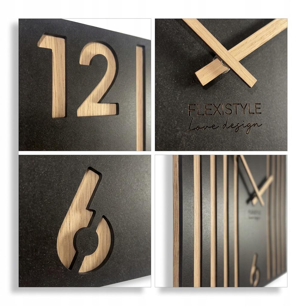 Black Wall Clock for the Living Room Lamele 30 Cm