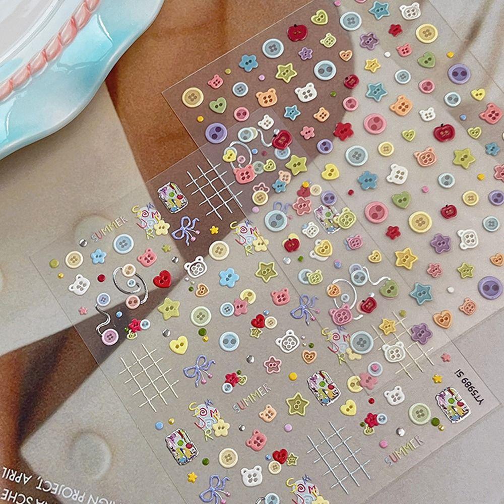 PVC Nail Decals Self Adhesive Nail Decoration Kawaii DIY Nail Stickers Home Nail Art