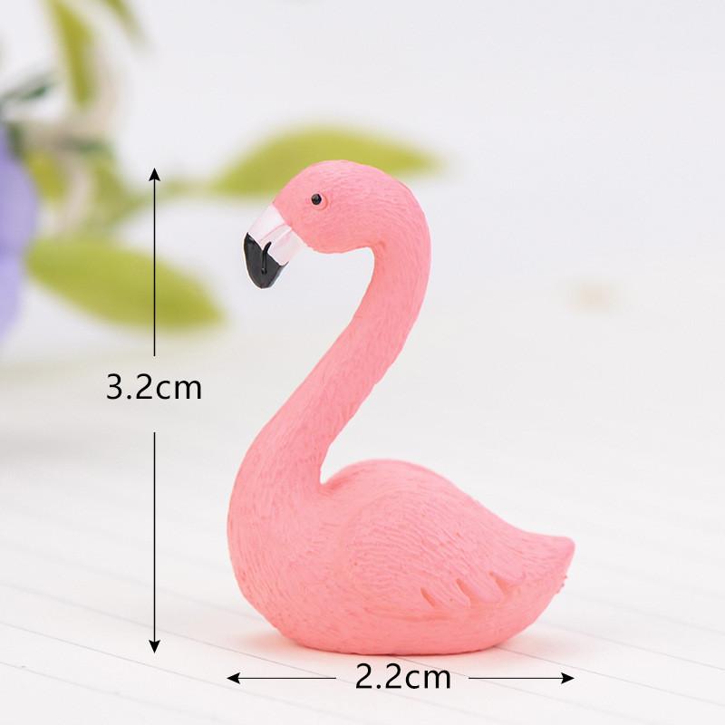 Decorative Pvc Flamingo Ornament Keychain Cake Topper Small Landscape Figurine
