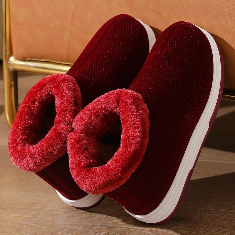 Handmade warm cotton shoes women's winter rubber sole cloth shoes for the elderly home non-slip parents piled thickened men's cotton