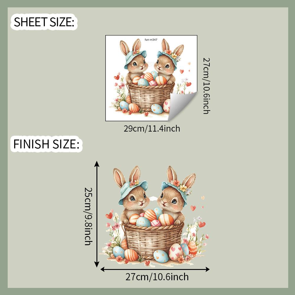 

Easter Bunny and Eggs Toilet Stickers Funny Bathroom Waterproof Decals for Bathroom and Restroom, Festive Spring Home Decor 27x29CM різнокольоровий