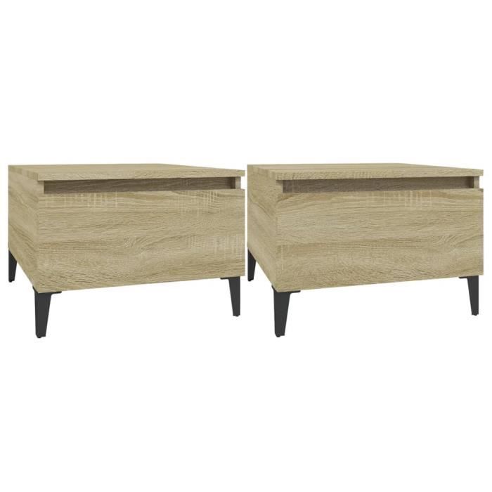 819523 vidaXL Tables d'appoint 2 pcs Chêne sonoma 50x46x35 cm Bois ingénierie