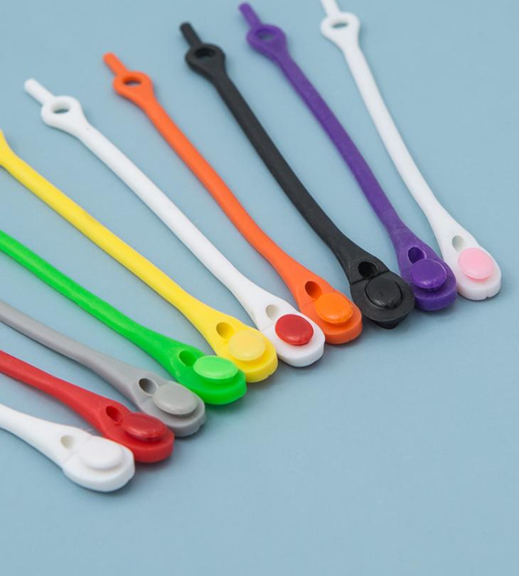 Men's And Women's Silicone Elastic Color Shoelaces 12pc