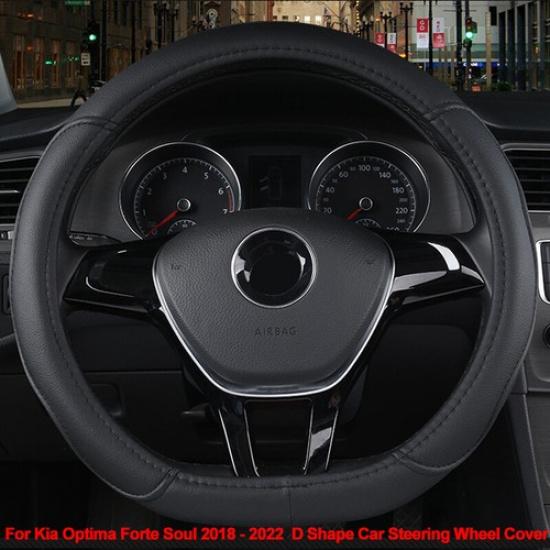 D Type Car Steering Wheel Cover For Kia Optima Forte Soul 2018 -  PU Leather