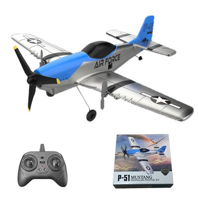 P51 Mustang Fighter Z63 3 Channel Remote Control Aircraft 2.4G Fixed Wing Airplane Model EPP Foam Glider Toy Gift for Kids