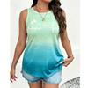 Plus Size Summer Women Elegant 3D Print Vest Vacation Beach Style Shirt Tops Casual Sleeveless Crew Neck Curve Clothing