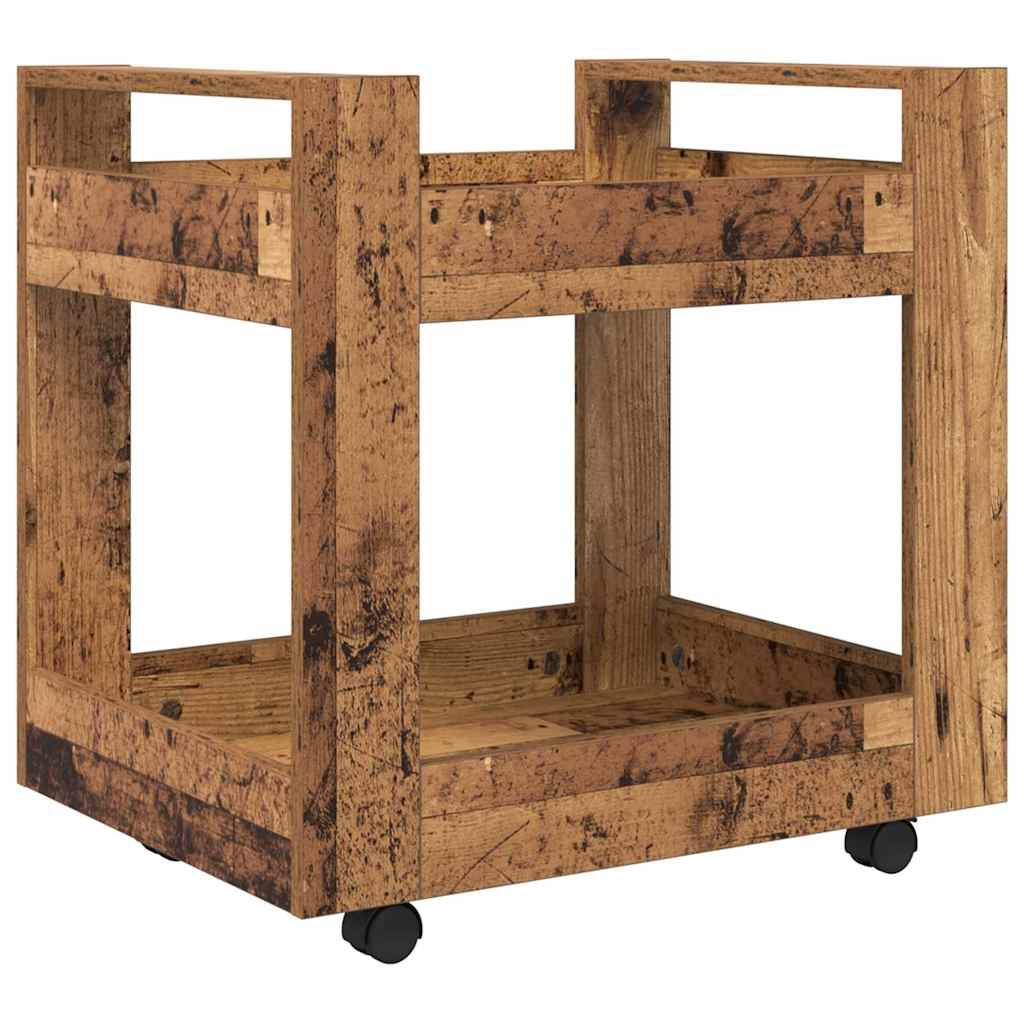 Mobile Desk Trolley Reclaimed Wood Look 60 X 45 X 60 Cm Engineered Wood