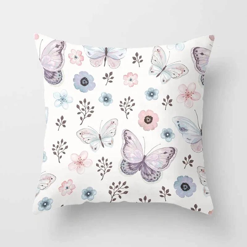 Beautiful Romantic Butterfly Series Decorative Home Pillowcases Living Room Sofa Cushion Covers Free Butterfly Pillowcases