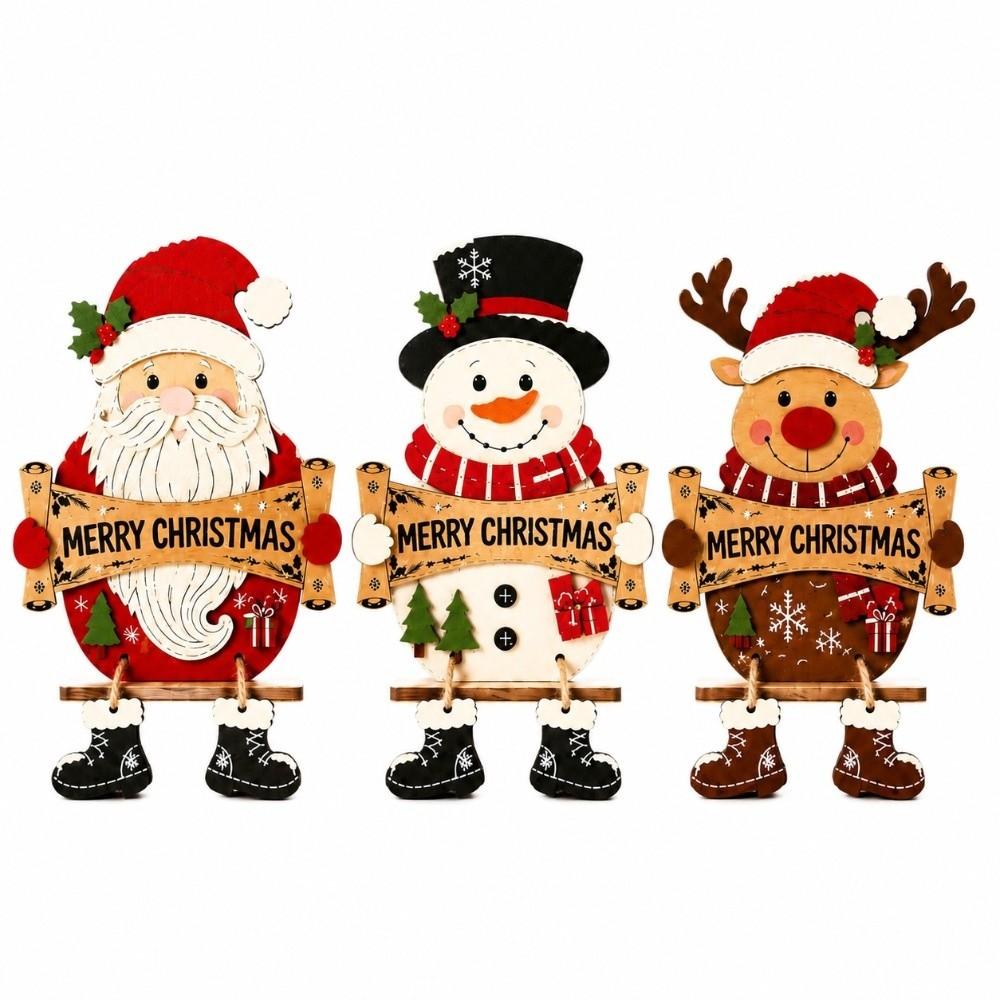 2D Flat Holiday Party Decorations Lightweight Solid Wood Wall Hanging Decor Home Decor