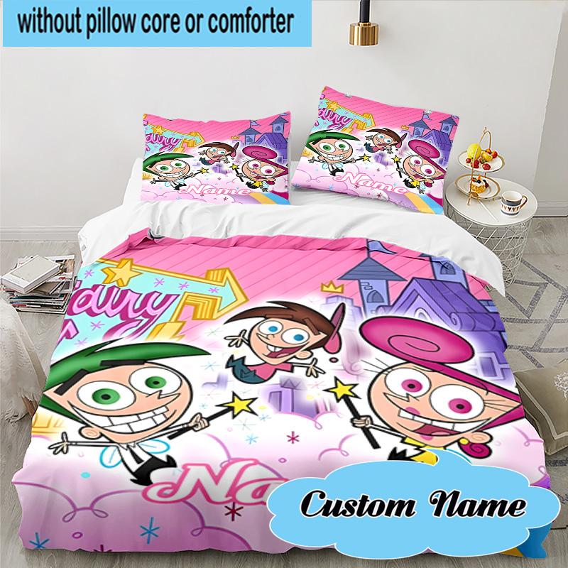 Custom Name 3PCS Magical Adventure Friends Bedding Set, Including 1pc Duvet Cover And 2pcs Pillowcases, Suitable for Dorms and Bedrooms Gift