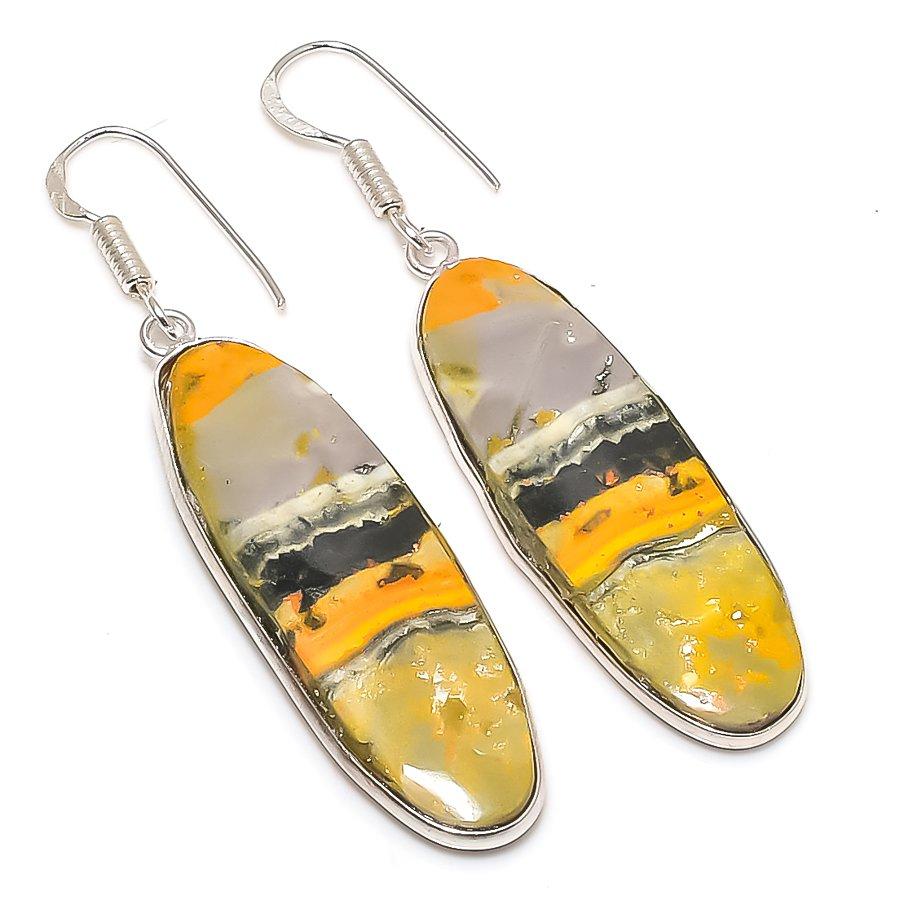 

Серьги из натурального серебра 925 пробы с яшмой-шмелем 2,25 дюйма O4H69