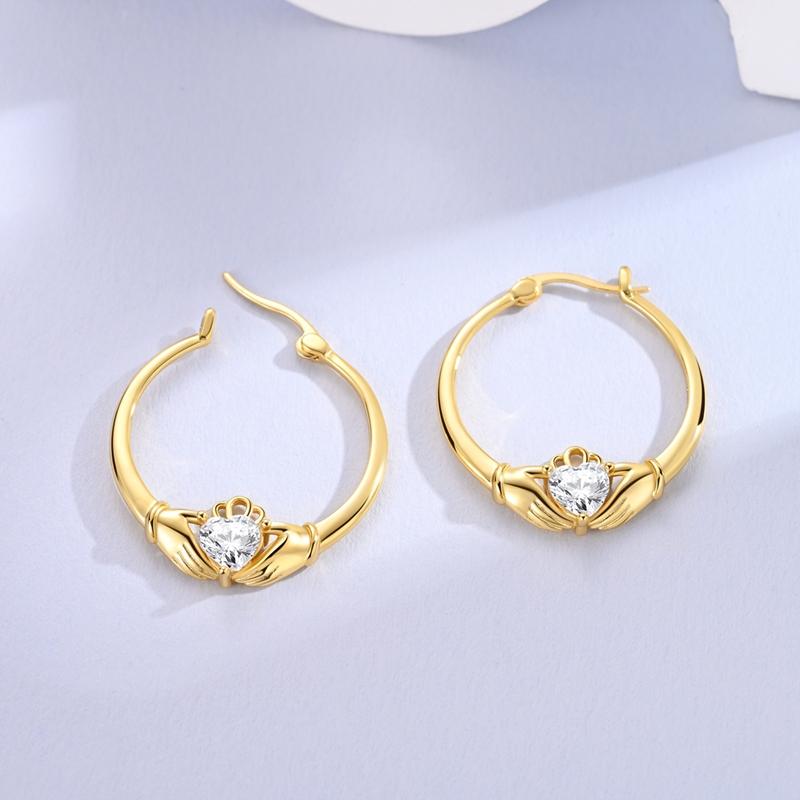 New 925 Silver Earrings Golden Beans Leaf Feather Luminous Elf Hoop Earring For Women Making Jewelry Gift