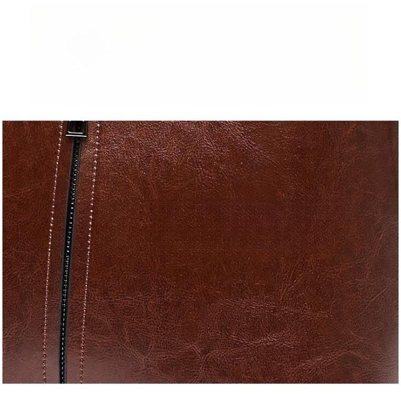 Women Shoulder Cross Body Handbag Top Handle Bag Genuine Leather Casual Designer Lady Female Oil Wax Cowhide Messenger Tote Bag