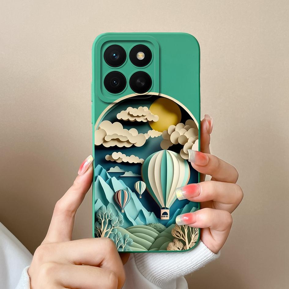 Hülle Für Huawei Honor X8c 7S 10i 20 20e 30 30S 50 50SE 60SE 70 Lite Pro Plus Hübsche Bunte Blume Flüssig Silikon Anti Rutsch Gehäuse Für Huawei Hülle