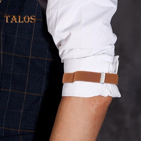 1 Pair Unisex Armband Adjustable Faux Leather 2CM Width Solid Color Elastic Shirt Sleeve Holder Arm Cuffs Bands Party Wedding Clothing Accessories