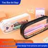 Waterproof PVC Transparent Pencil Case with Logo Printing, Zippered Student Stationery Bag