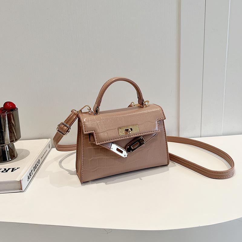 Spring New High-end High-gloss Stone Pattern Portable Single Shoulder Oblique Span Trendy Women's Bag