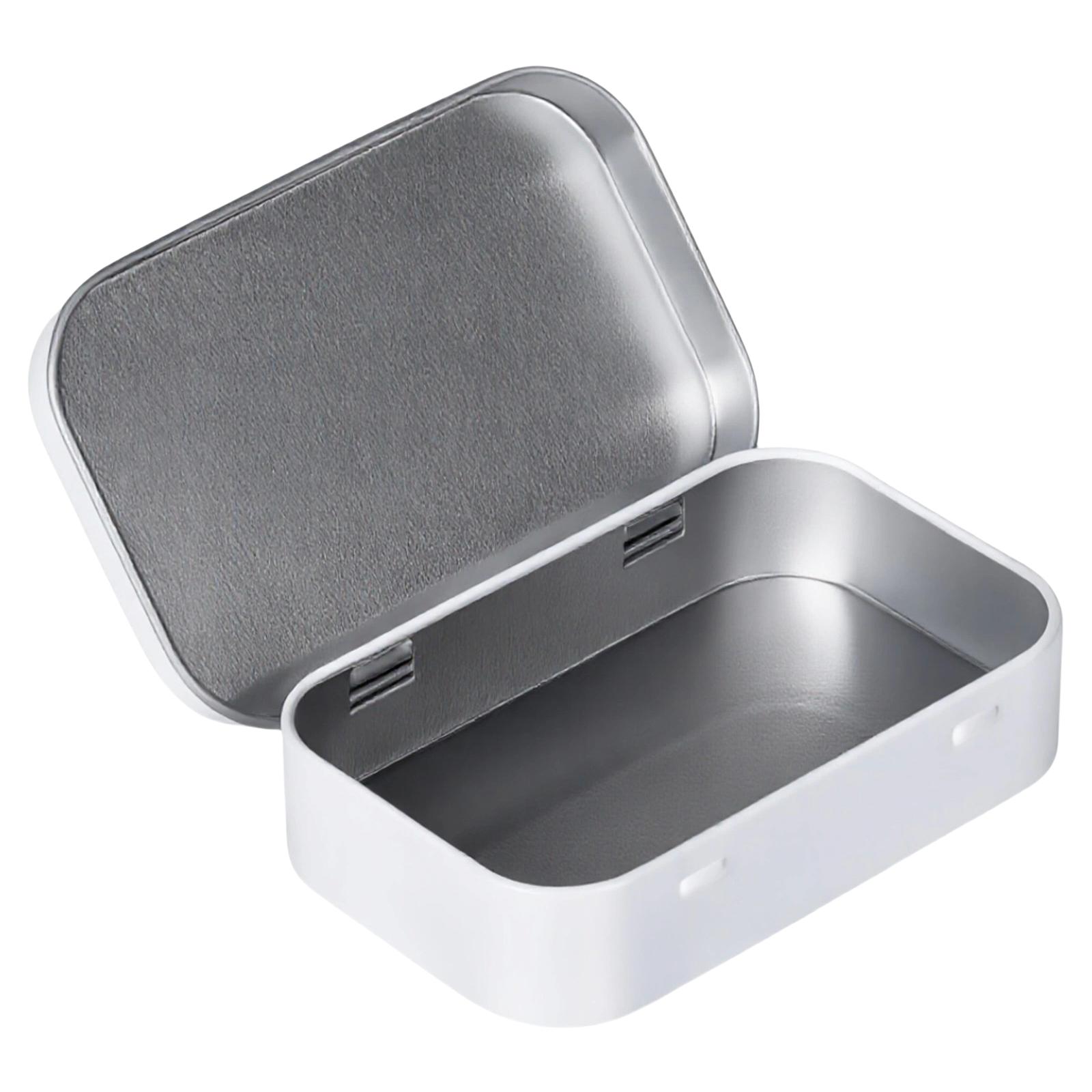 Флипс Верхние Жестяные Коробки для Хранения Прочные Железные Органайзеры Контейнеры для Дома Офиса Набор из 2 Штук белый