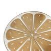 Lemon Slice Placemat Linen Heat Insulation Dining Mat Embroidered Round Orange Washable Placemat for Dining Table Decoration Protection