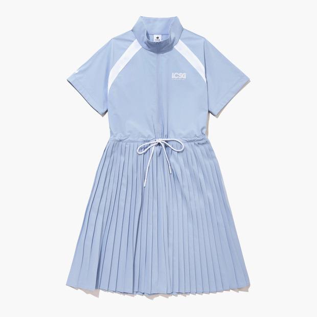 LECOQ GOLF Women'S Short Sleeve Half-Zip Pleated Dress (Gq322Lop71)