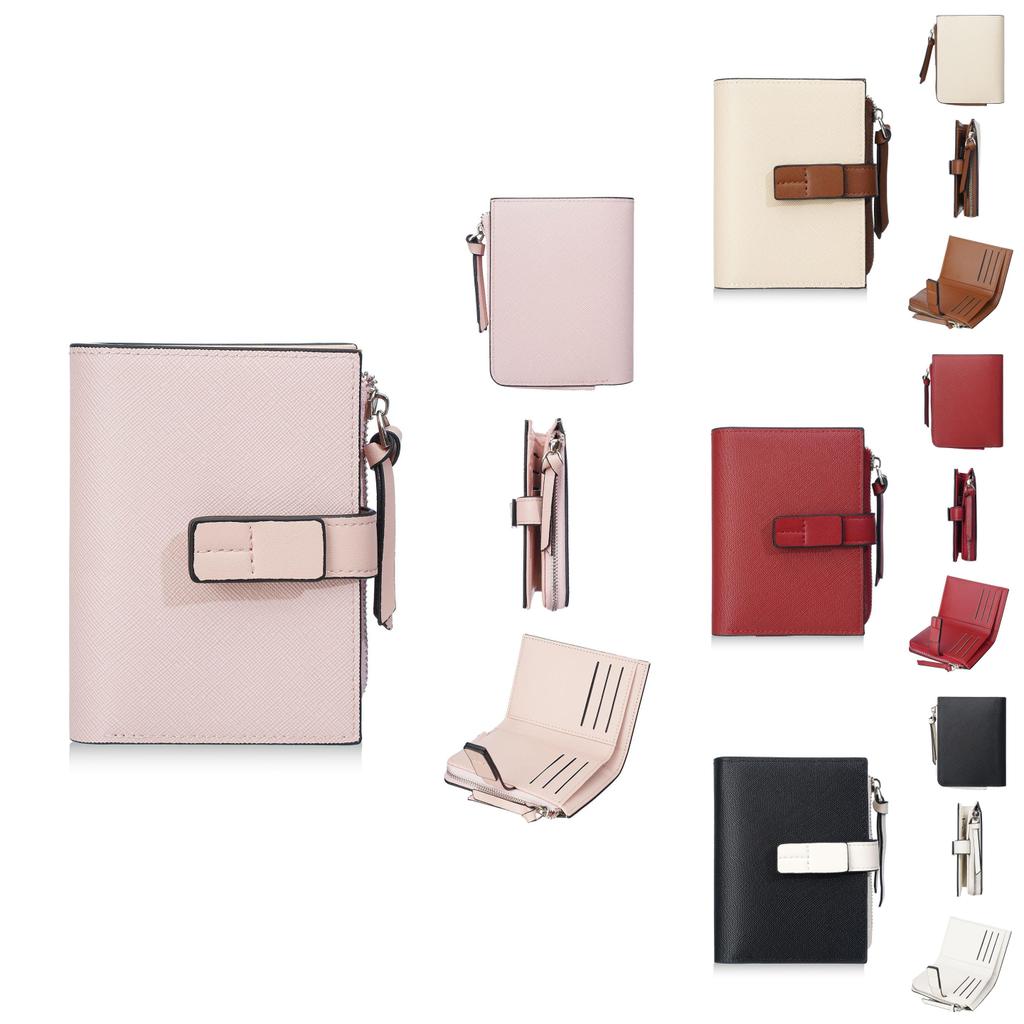Womens Pu Leather Wallet Card Holder With Zipper And Capacity For Daily Use