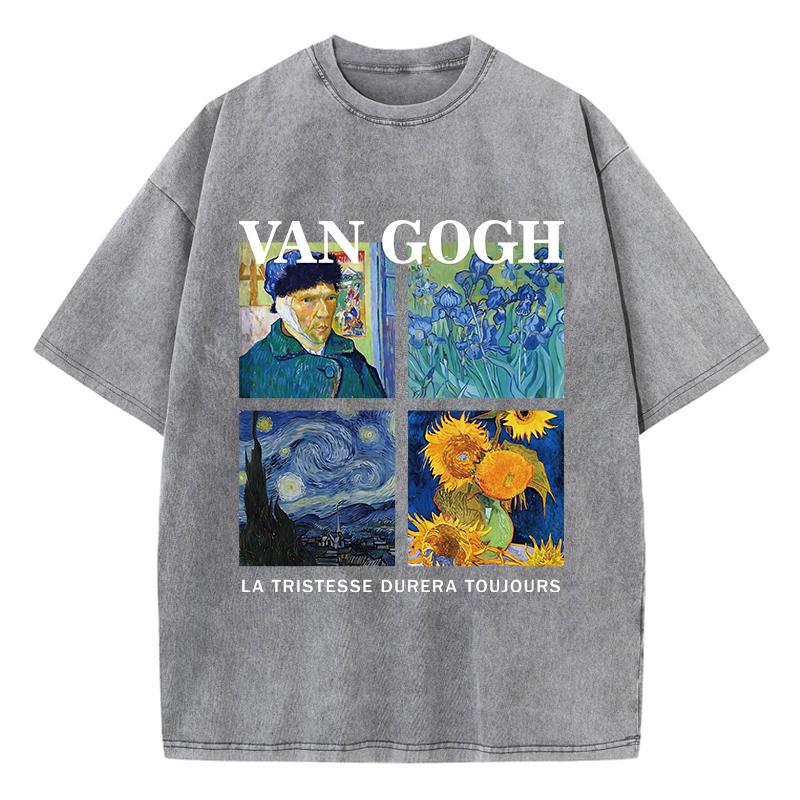 Módní dámská praná trička Van Gogh La Tristesse Durera Toujours s potiskem bavlněná nadměrná trička s kulatým výstřihem oblečení
