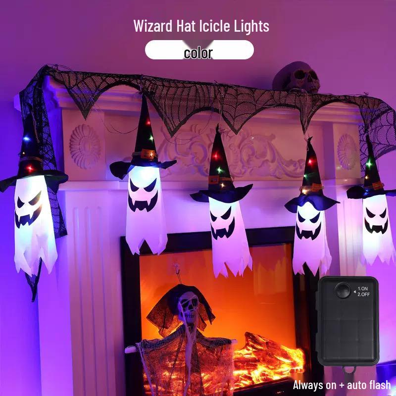 Halloween Ghost & Pumpkin Light Pendant: Luminous Ornaments for Haunted House & Party Decor