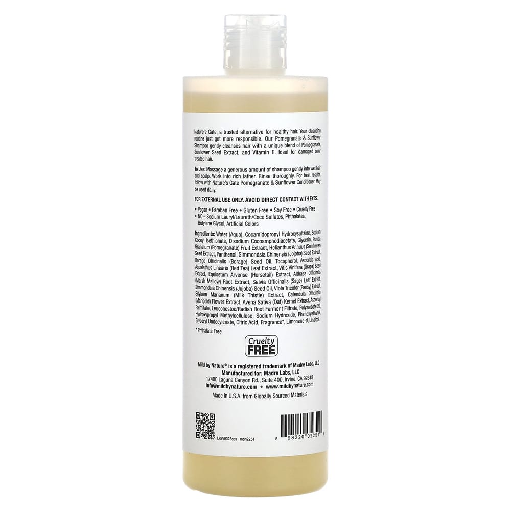 Natures Gate Pomegranate & Sunflower Shampoo for Color-Treated Hair, 473ml (16 fl oz)