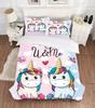 Bed Linens Cute Cartoon Comforter Bedding Sets Duvet Cover+Pillocases 3D Print Unicorn Bedding Set 140X210 Single Double Size