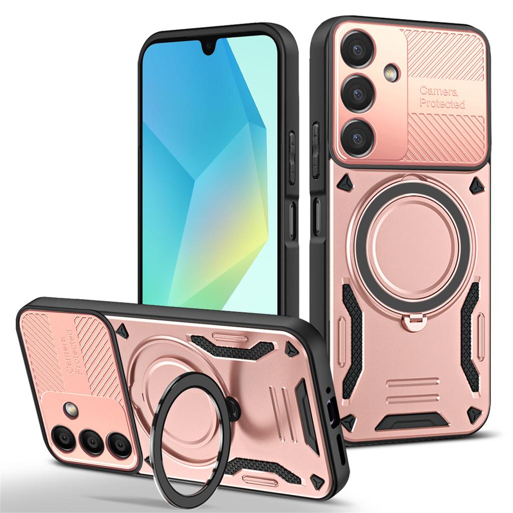 Armor Magnetic Case For Samsung Galaxy A16 Camera Protection Ring Bracket Bumper Stand Holder Cover