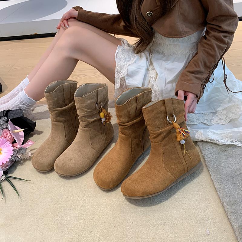 Fashion National Style Retro Short Boots for Women 2025 Autumn New Style Short Boots